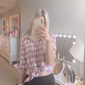 Aeropostale Plaid Crop Top